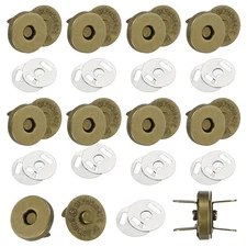 20 Sets 14 mm Magnetic Snap Buttons with Washer, Bronze