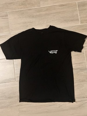 VANS BLACK FLAMING SKULL GRAPHIC T SHIRT MENS SMALL
