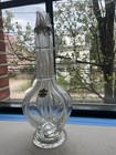 Vintage Fait Main 4 Chamber Handblown Clear Glass Liquor Bottle Decanter 13.5”  — photo 1