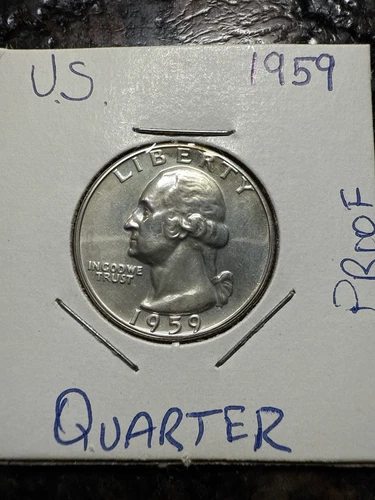 1959 Washington Quarter Proof 90% Silver – Brilliant Coin