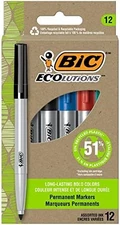 BIC Ecolutions Fine Permanent Markers, 12-Pack