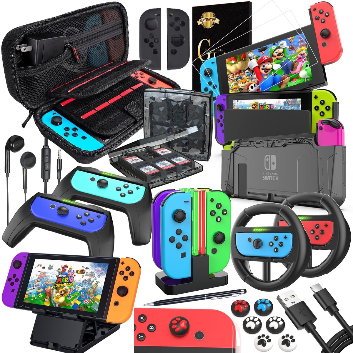Switch Accessories Bundle Compatible with Nintendo Switch, Kit