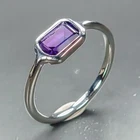 Fine jewelry ring Natural Amethyst Ring 925 Sterling Silver Size 6.75 /R473908