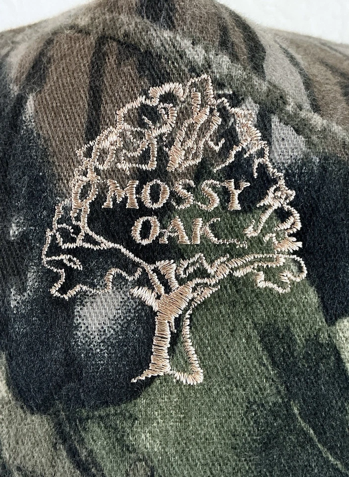 复古 Mossy Oak 迷彩帽子缝制标志平沿网眼布美国制造罕见 — 第 4/4 张图片