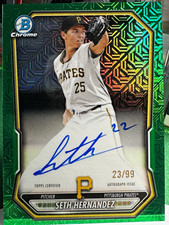 2026 Bowman Chrome Seth Hernandez Auto Green Mojo Refractor BMA-SH /99-read/view