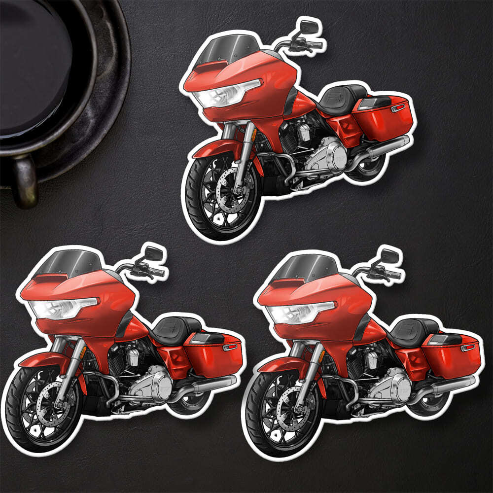 Harley Davidson Road Glide 2024 Stickers - Set of 3 KissCut Biker