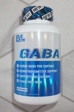 EVL GABA 600mg Supplement Gamma Aminobutyric Acid 60 Caps Mood, Exp. 06/24