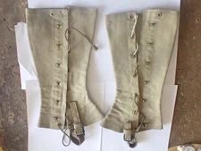 WORLD WAR SPATS, GAITORS CANVAS MILITARY LEGGINGS FIELD GEAR SIZE 3 OCT 19 1911?