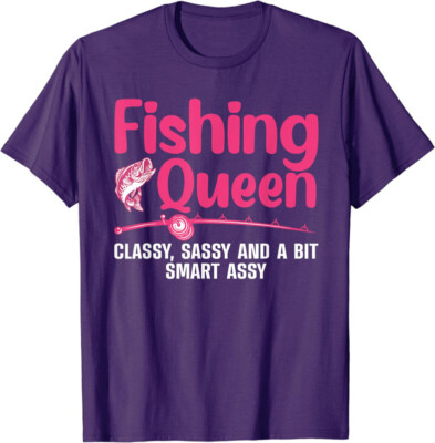 Funny Fishing Queen Design Classy Sassy and Bit... Unisex T-Shirt