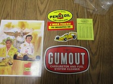 i was there 1981 indy 500 PENNZOIL GUMOUT STICKER JOHHNY RUTHERFORD  JIM HALL