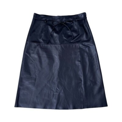 Genuine black Buttery Soft Leather Midi skirt Nordstrom Signature Size 10  A-Line