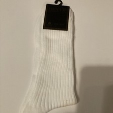 MENS True Vintage White Thin Cotton Dress Socks Sock Size 10-13 ,1 Pair NOS