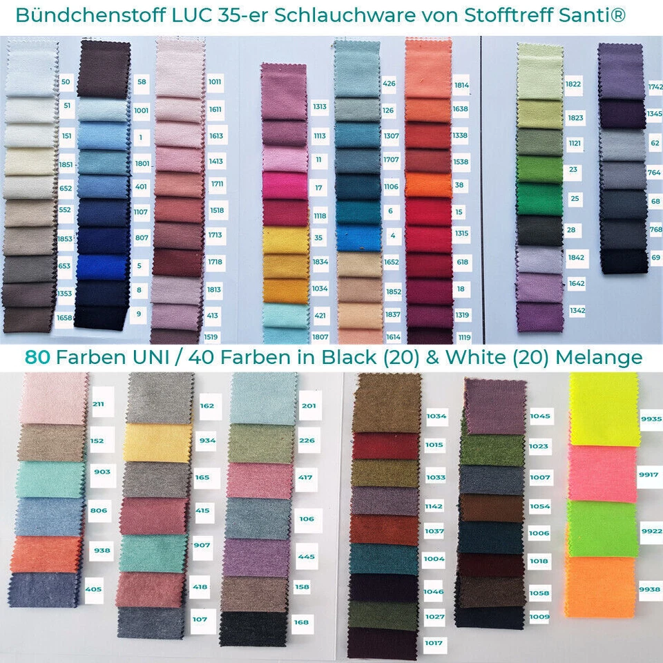 Bündchenstoff-LUC-Strickschlauch-35 cm Schlauch - 25 cm Schritte- Meterware - Bild 2 von 4