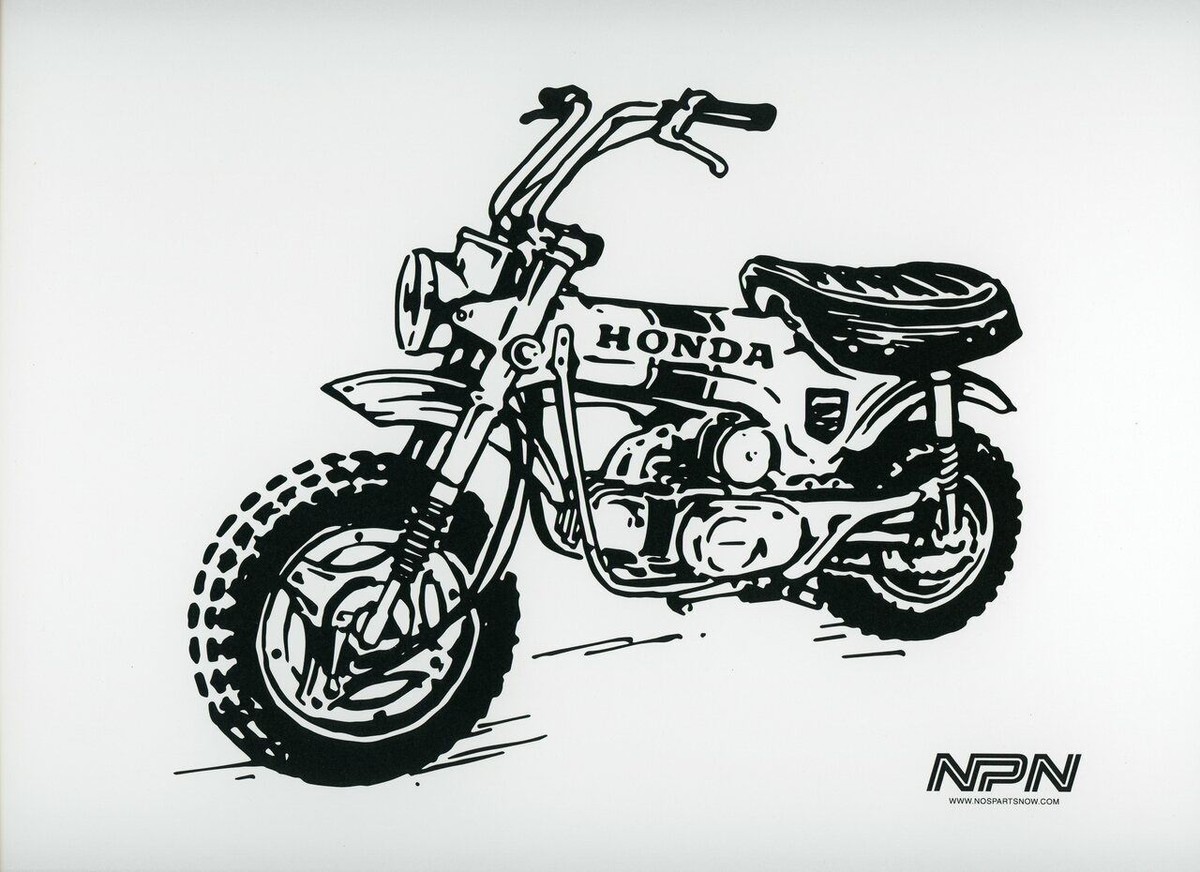Honda 1969-71 CT70 K0 Trail 70 Artist Sketch Print 12 x 10 | eBay