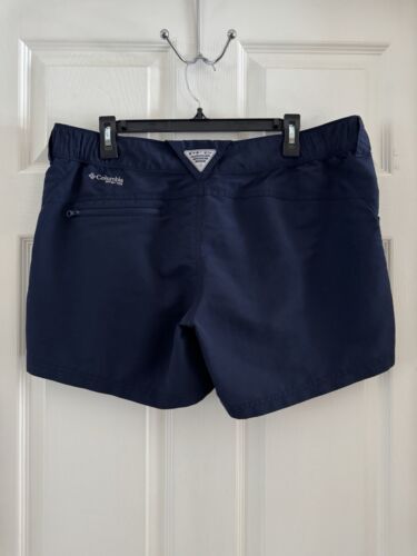 COLUMBIA Women’s XL PFG Performance Fishing Gear Navy Nylon Shorts Elastic Waist