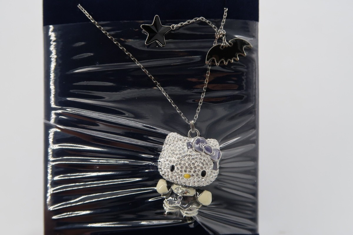Swarovski Hello Kitty Gothic Pendant Necklace with Bat Star Swarovski Hello Kitty Gothic Pendant Necklace with Bat Star