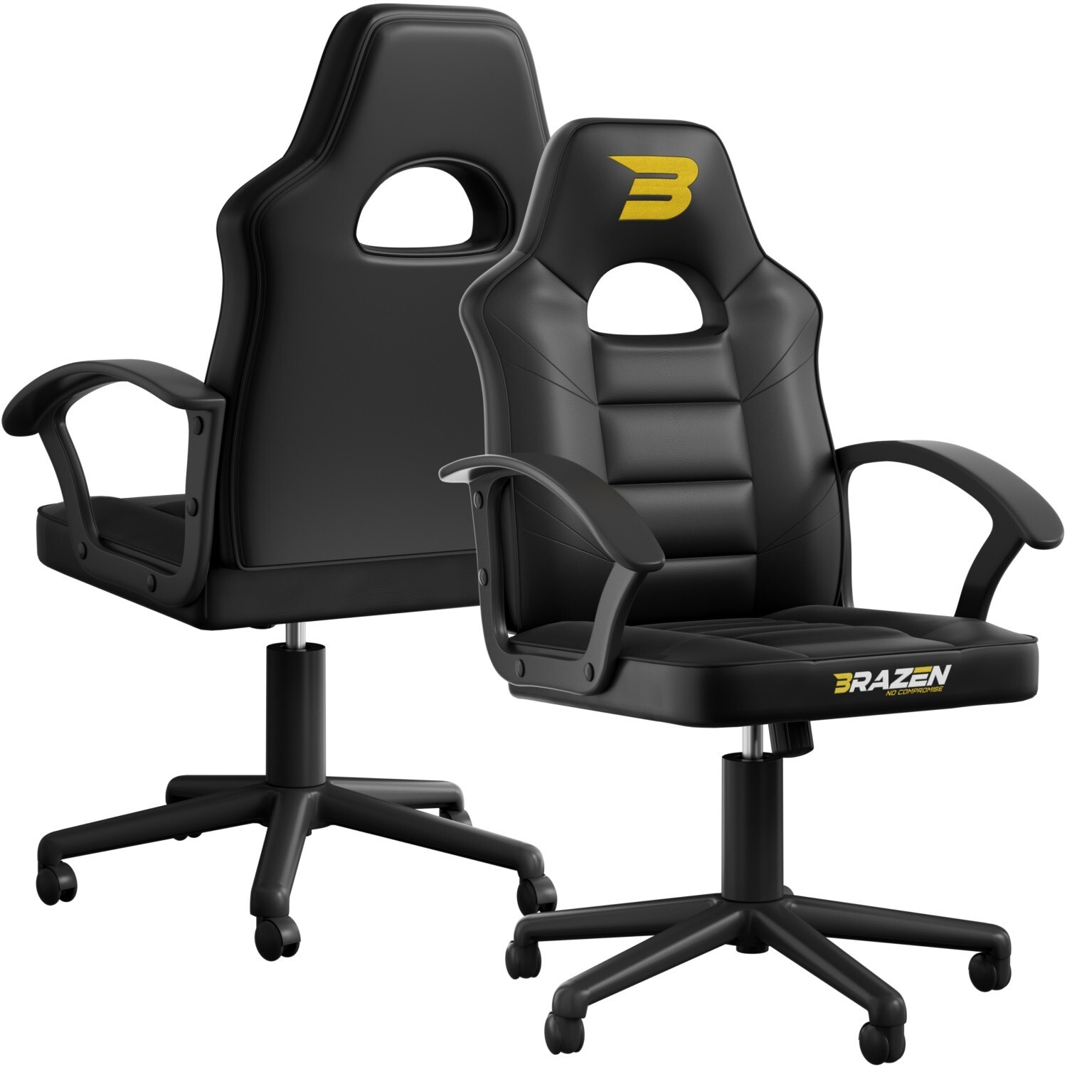 BraZen Valor Mid Back PC Gaming Chair - Black