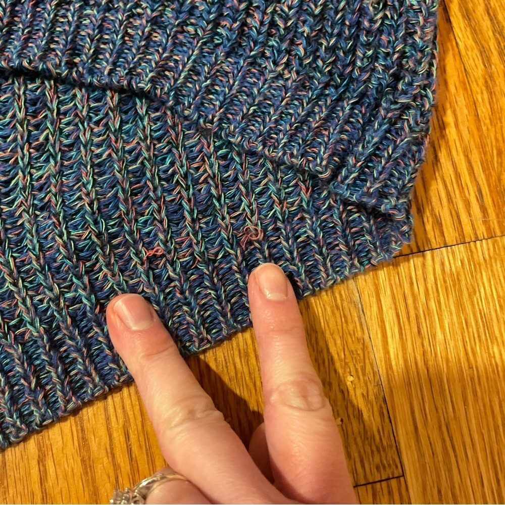 EXPRESS Cable Knit Split Back Pullover Sweater Bl… - image 14