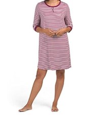 Carole Hochman NWT Women's M Henley Short Nightgown Nightshirt w/ 3/4 Sleeves