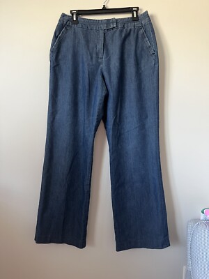 Larry Levine Stretch Denim Pants Jeans Size 8 Wide Leg