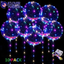 10Pack LED Light Up BoBo Balloons 20 Inch Wedding Birthday Christmas Party Decor