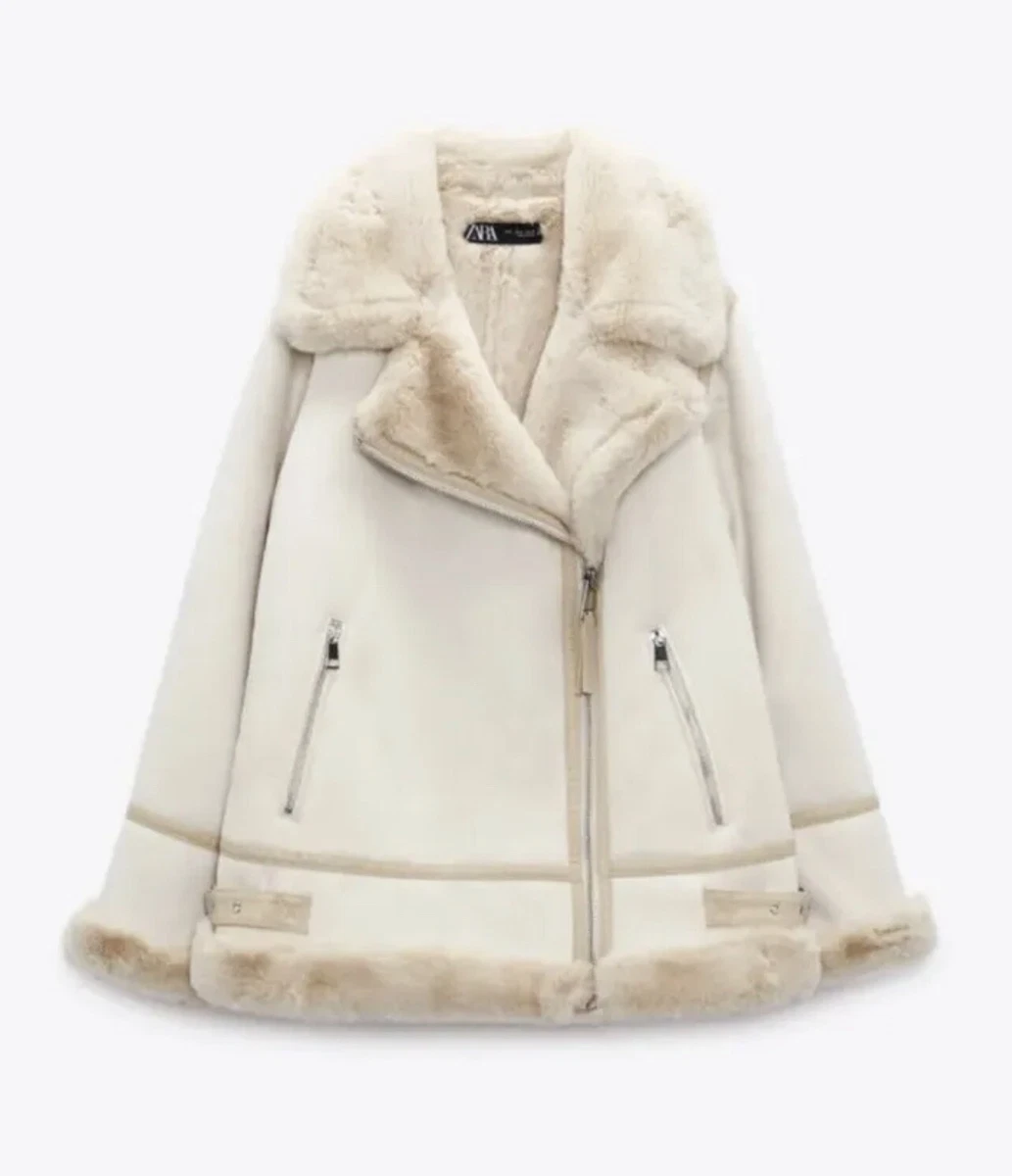 zara double faced jacket white