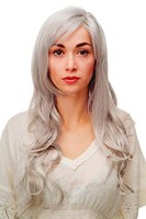 Damen PerüCke Weiß-Grau-Mix Locken Wellig Lang Seitenscheitel Ca. 70 Cm 9204S-51