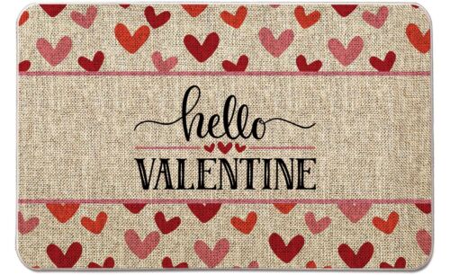 Valentines Day Door Mat Rug Hello Valentine Love Heart Welcome Doormat Outdoor I