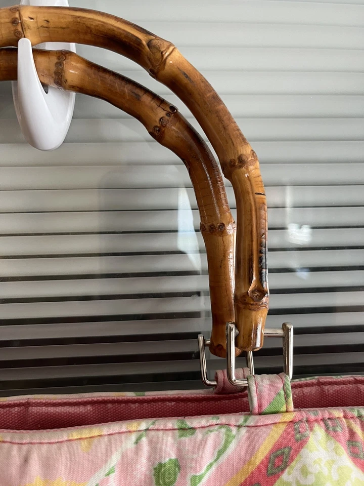 B's лоскутная сумка с короткими ручками пляж бамбука ручки Mag закрыть подкладка заказ ручной работы б/у в отличном состоянии - Изображение 3 из 4