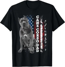 Cane Corso Dad_ Dog Owner Italian Mastiff USA American Flag Gift Unisex T-Shirt