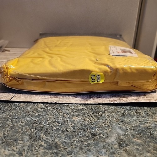 Sweet Corn Yellow Ralph Lauren The Polo Sheet King Flat  Supima Cotton New Vtg - Picture 6 of 10