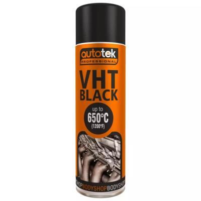 Autotek Mattschwarz VHT Aerosol-Sprühfarbe für sehr hohe Temperaturen 500 ml 