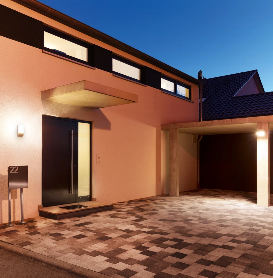 Steinel Außenleuchte L 1 S Weiß Bewegungsmelder beleuchtete Hausnummer E27 60 W - Bild 3 von 4