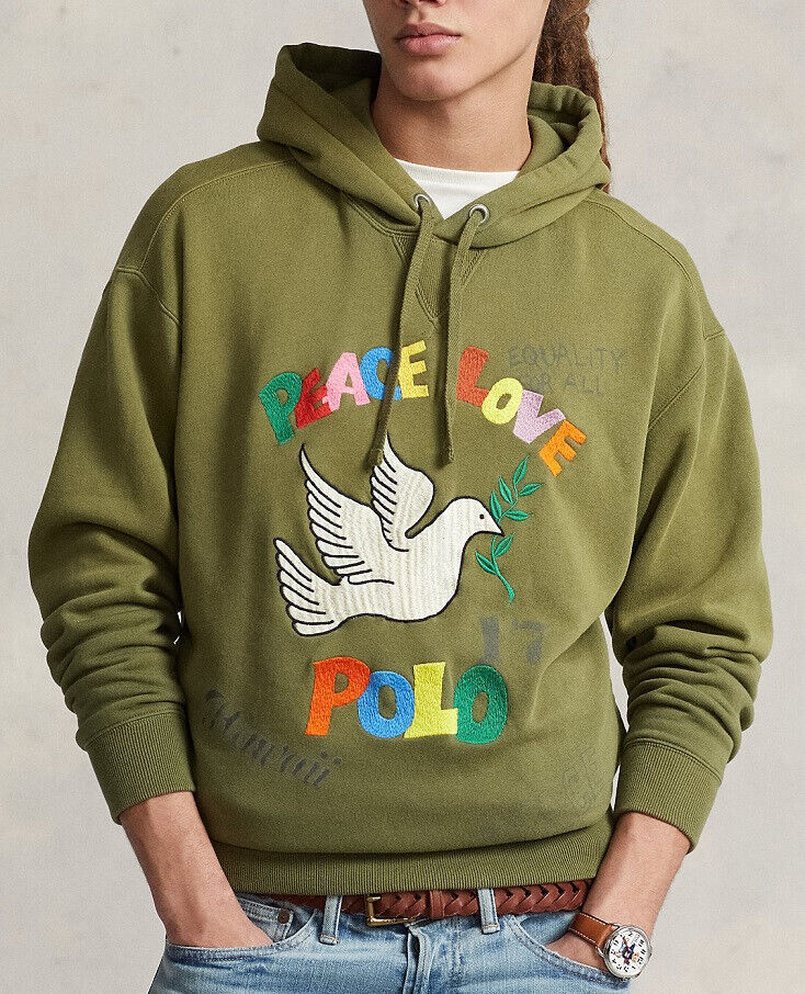 Polo Ralph Lauren 90s Style Big Fit Peace Love Hoodie - XL Polo Ralph Lauren 90s Style Big Fit Peace Love Hoodie - XL
