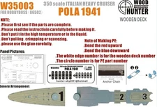Hunter W35003 1/350 Wood deck Italian Heavy Cruiser Pola 1941 for Hobbyboss TOP