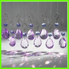 3Inch Crystal Suncatcher Bauhinia Prisms Pendants 10Pcs Chandelier Crystals R...