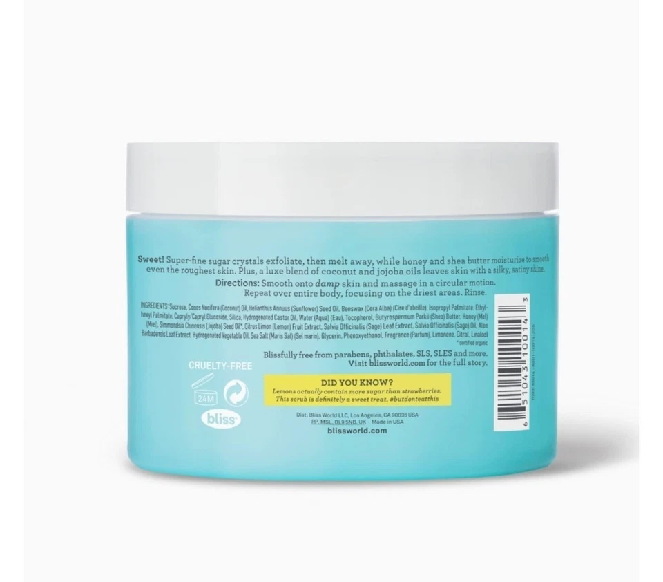 2 Bliss Lemon & Sage Satin Skin Body Polish Scrub Shea Butter Coconut Oil 2 PACK - Image 4 of 4