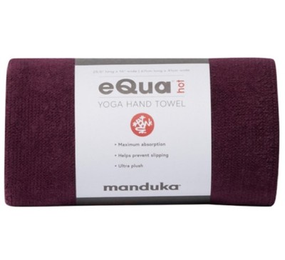 Manduka eQua Hot Hand Towel - 16'' Double-Knit Microfiber x 26.5'', Acai 