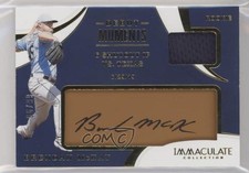2020 Immaculate Debut Moments Relics Tan Leather 66/99 Brendan McKay Auto c8a