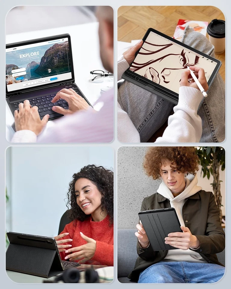 Case Keyboard for Samsung Galaxy Tab A9+ Plus 2023 / A11+ Plus 11inch 2025 - Mou - Image 3 of 4