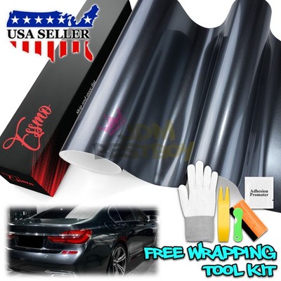 ESSMO PET Super Gloss Metallic Shadow Gray Vehicle Vinyl Wrap Decal Like Paint