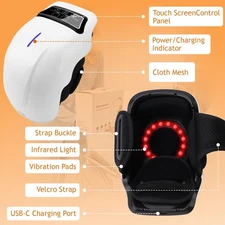 Wireless Knee Massager with Heat Vibration Massage LED Screen Infared Therapy US