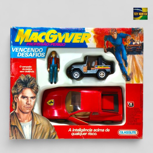MACGYVER 🇧🇷 GLASSLITE BRAZIL COMPLETE BOXED VINTAGE TOY SET 1980s TV SERIES