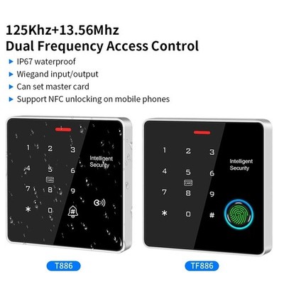 Fingerprint Access Control Door System Metal Keypad 125K 13.56MHz RFID Opener