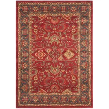 Mahal Red/Navy 4 Ft. X 6 Ft. Border Area Rug