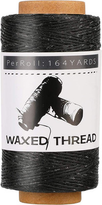 Waxed Thread, 150M /164Yards Black Leather Threads, Hand Stitching Threads for H