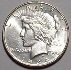1934-D  PEACE DOLLAR  Hairlines on Obv  BRIGHT UNC  #21C60