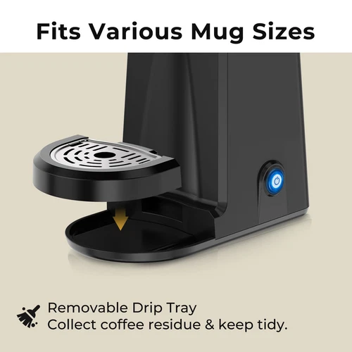 Single Serve Coffee Maker for K Capsule, One Cup Coffee Machine, Black - Picture 6 of 8