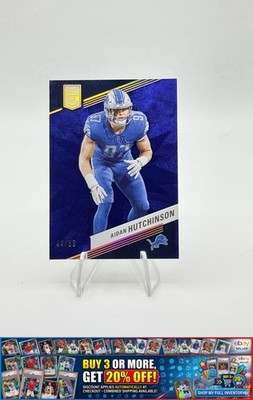 2023 Donruss Elite Aidan Hutchinson #6 Blue Detroit Lions #/99 Color Match