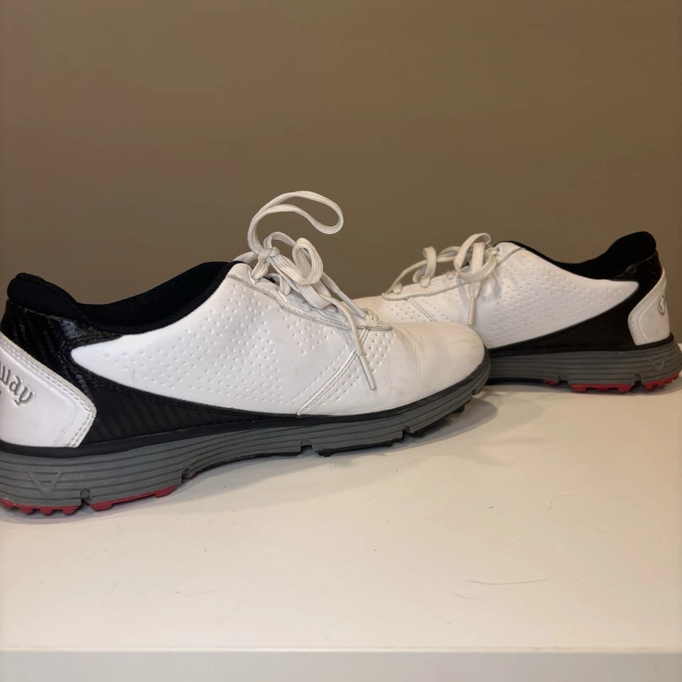 Zapatos de golf Callaway Balboa para hombre talla 9 D cuero blanco CG107WT Foto 2 de 4